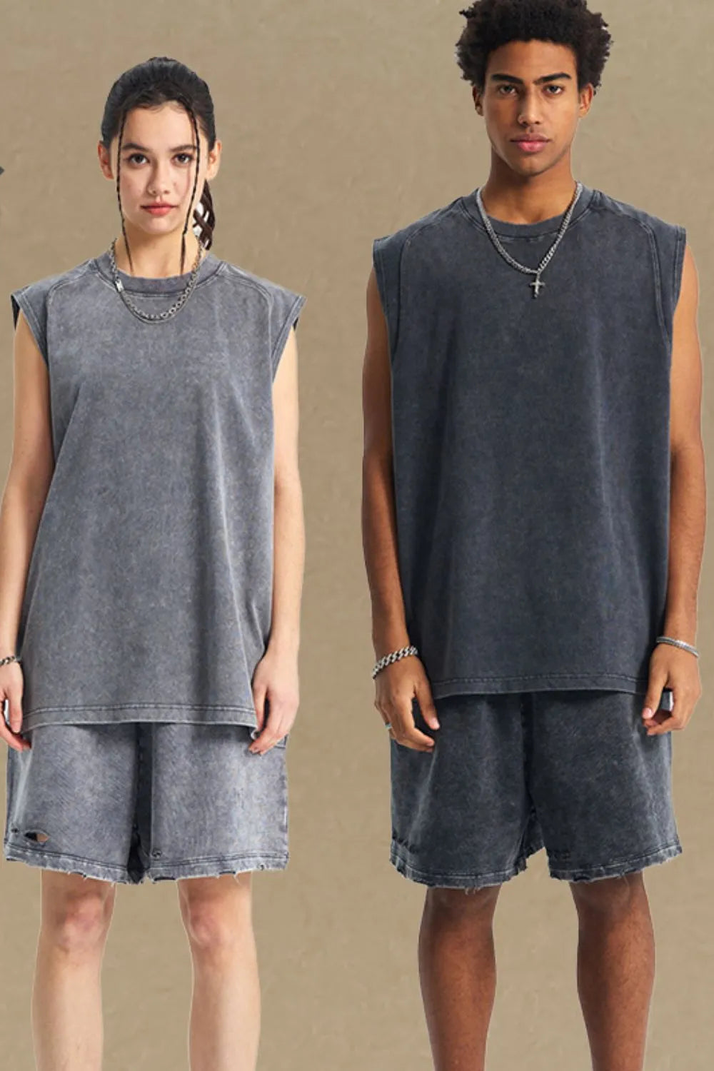 Men's Round Neck Solid Color Tank