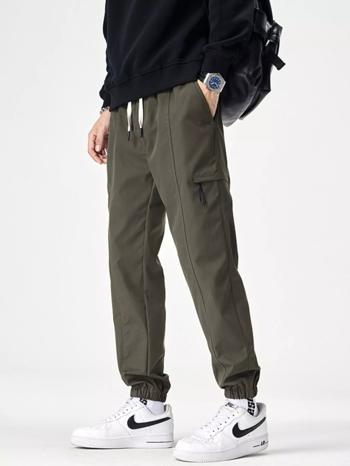 Men's Plus Size Drawstring Wide Leg Joggers