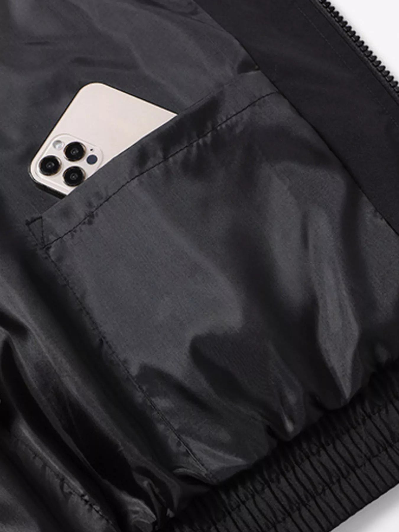 Men's Racing-Inspired Zip Up Bomber Jacket