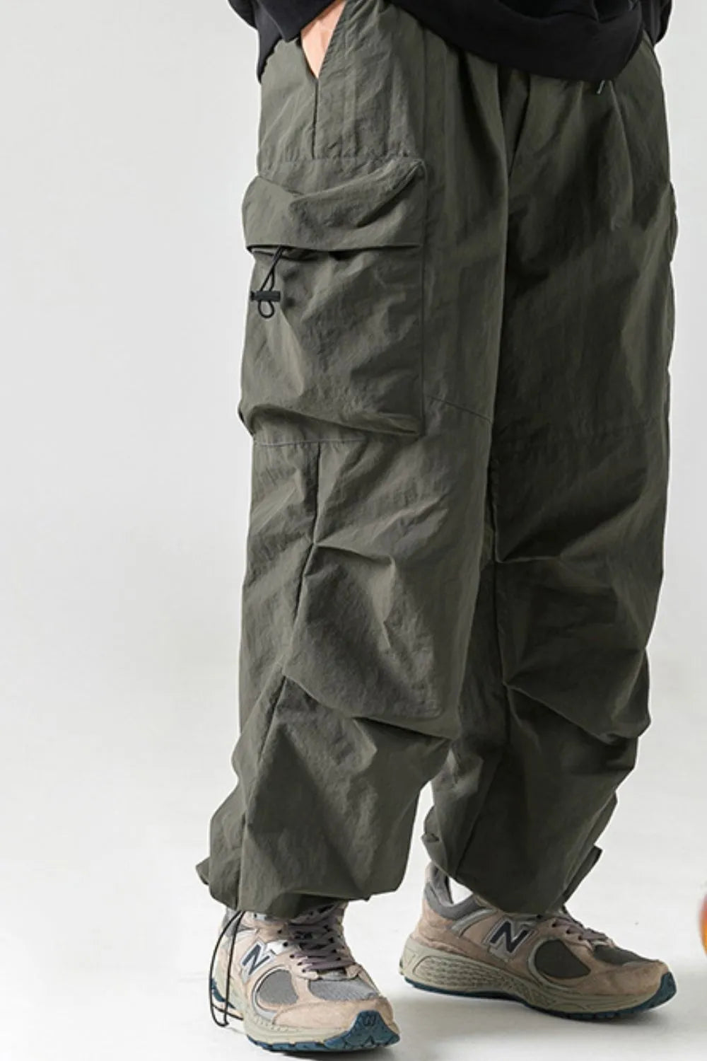Men's Plus Size Elastic Waist Pants with Pockets