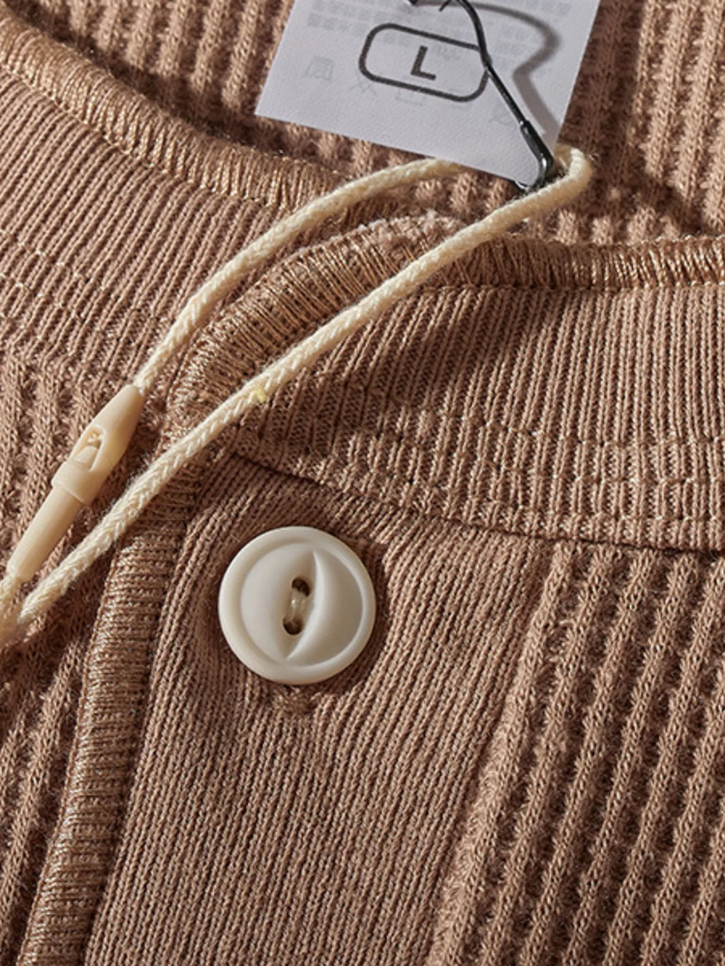 Men's Plus Size Button Detail Long Sleeve T-Shirt
