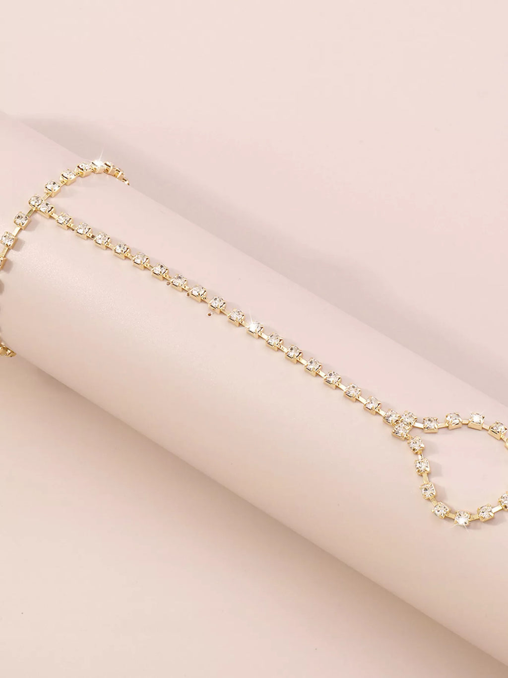 Alloy Rhinestone Bracelet with Ring