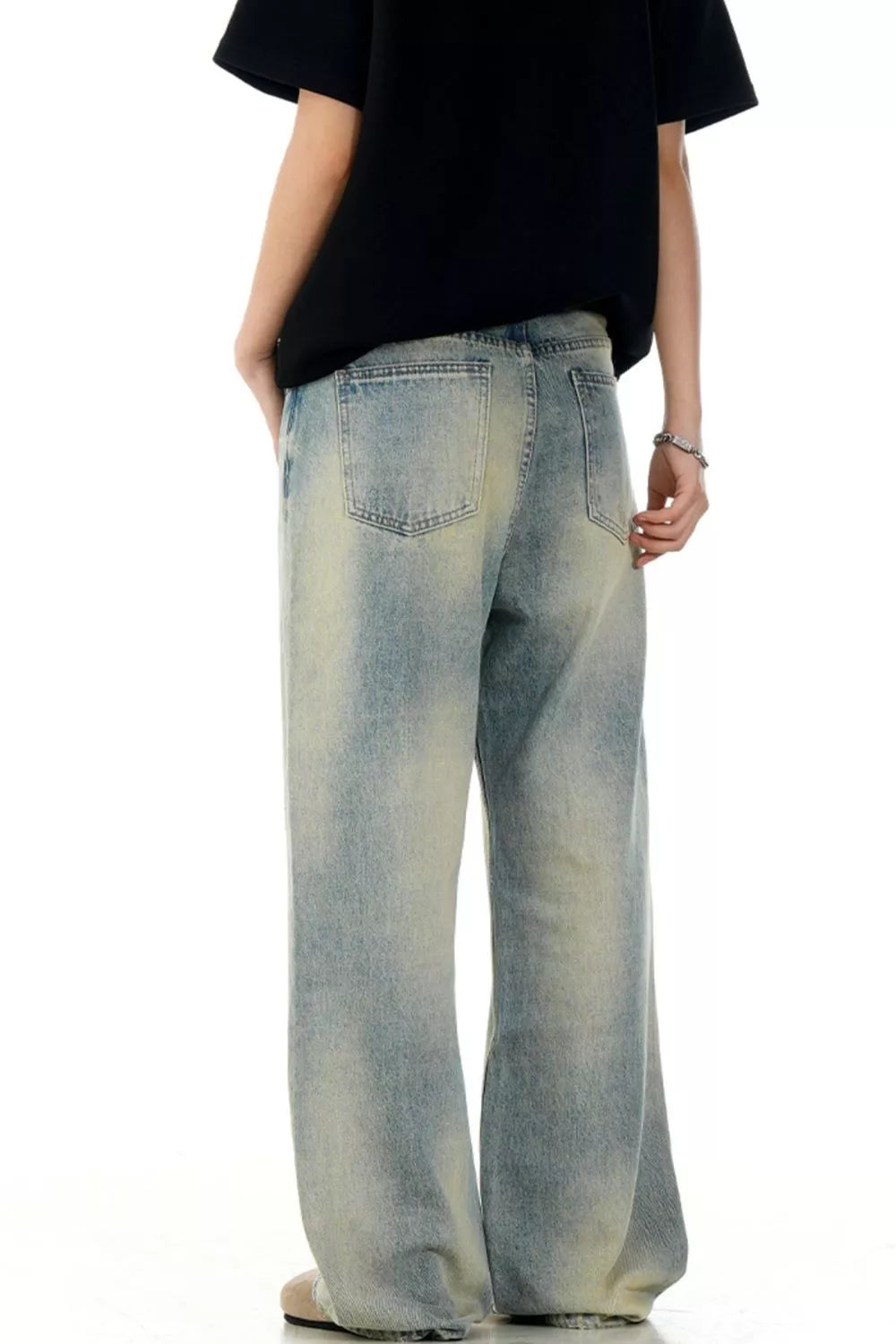 Men's Vintage Wash Wide Leg Jeans