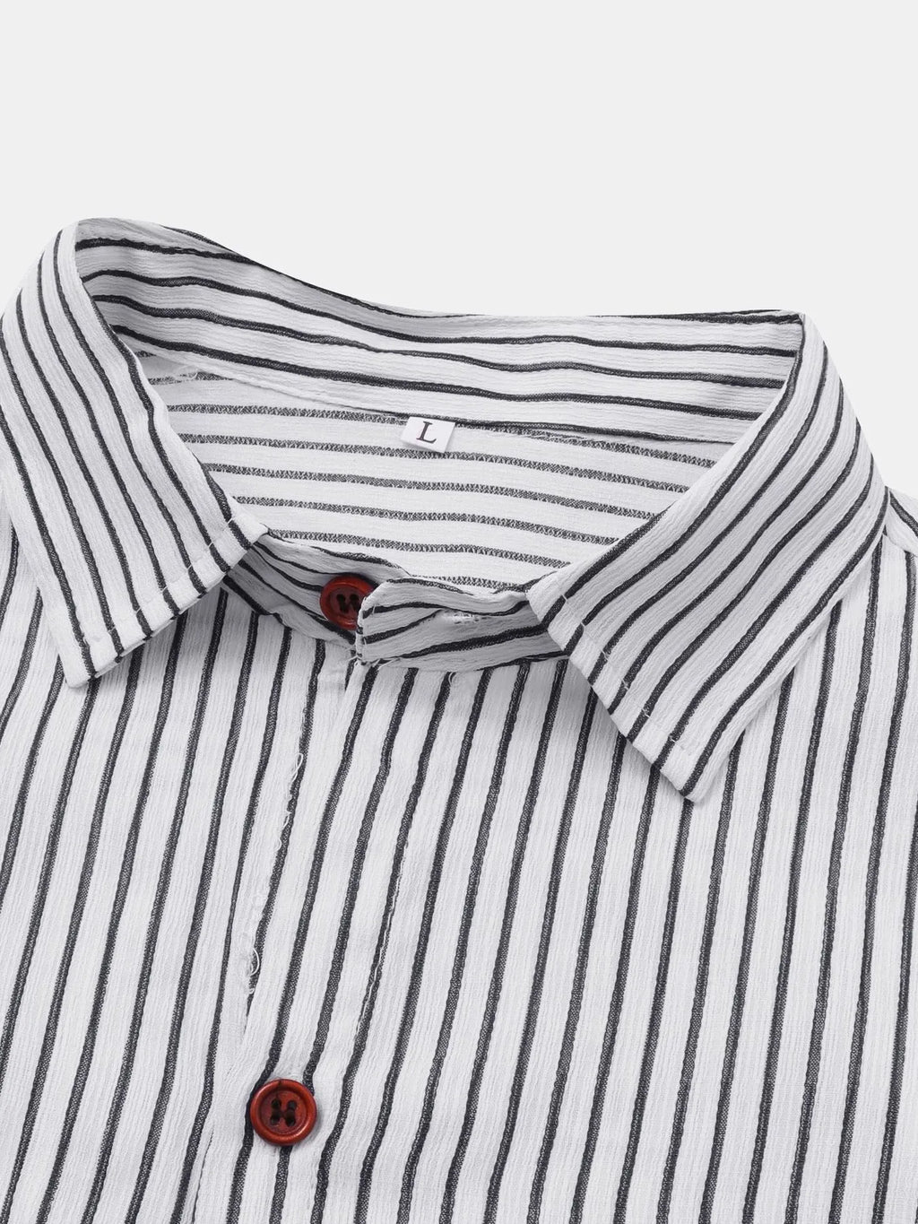 Men's Plus Size Striped Short Sleeve Button-Down Shirt