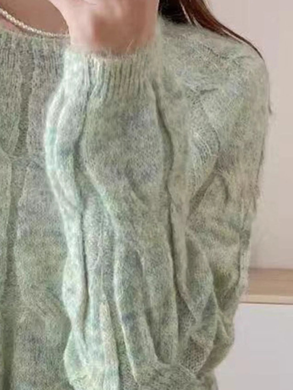Cable-Knit Round Neck Sweater