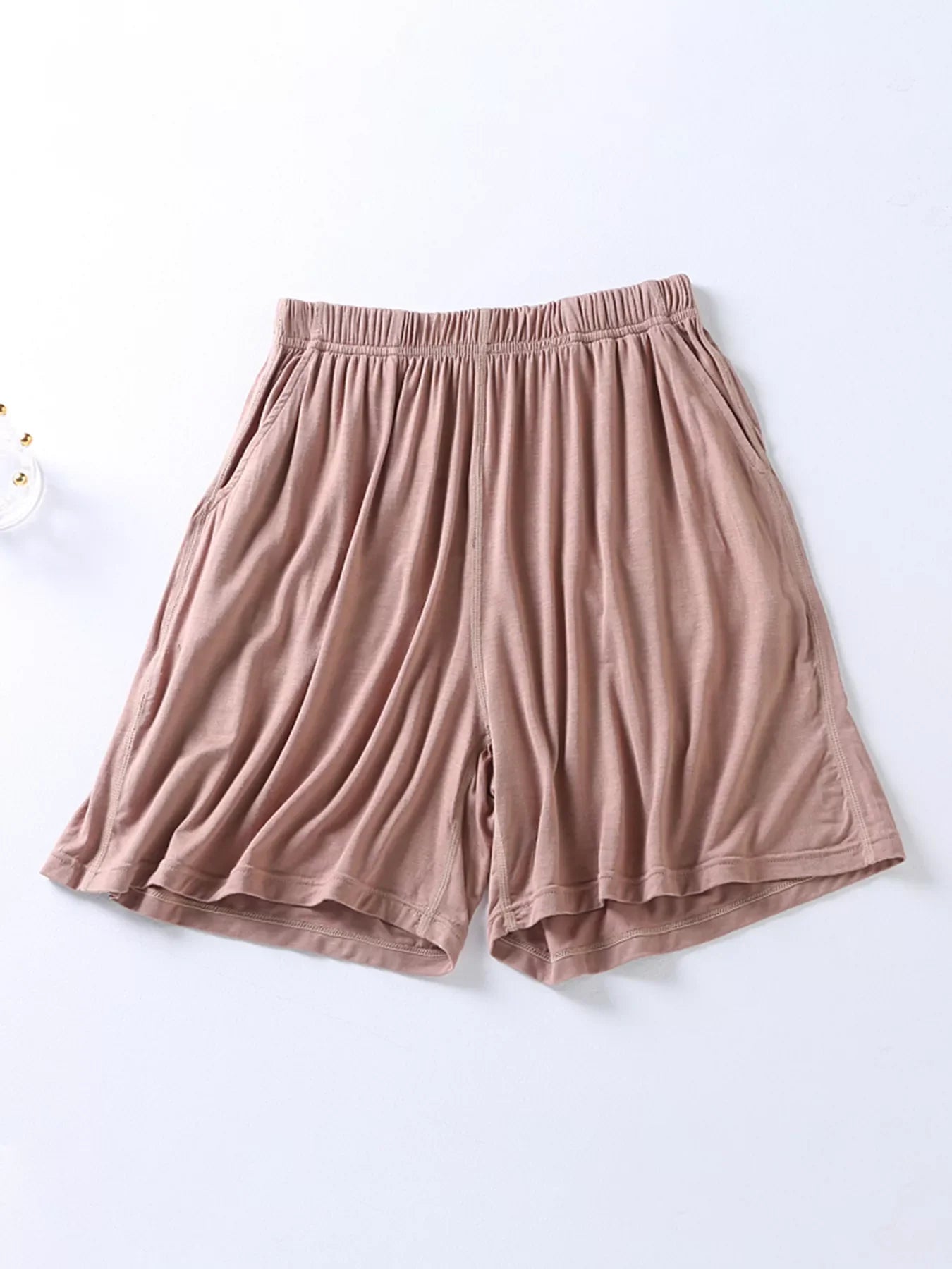 Plus Size Padded Round Neck Modal T-Shirt and Shorts Set
