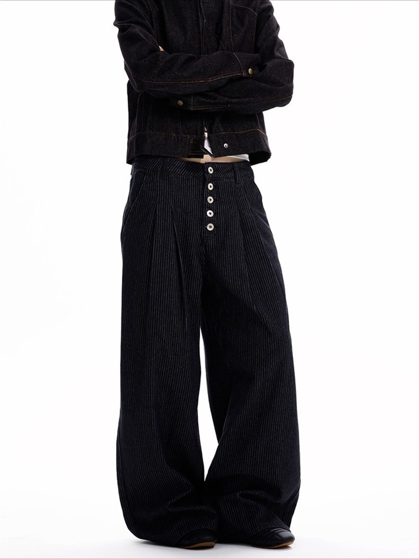 Men's Full Size Button Fly Wide Leg Jeans Plus Size