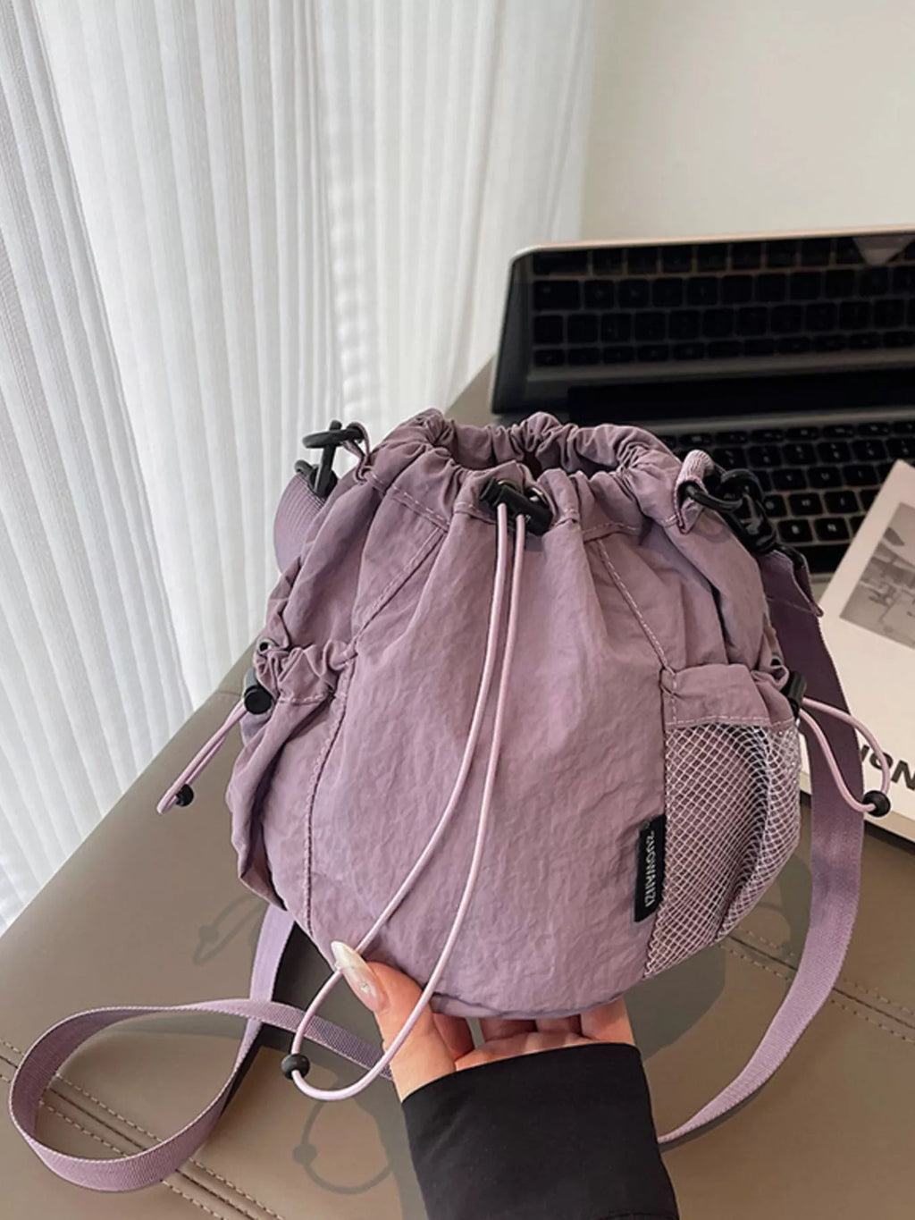 Drawstring Bucket Crossbody Bag