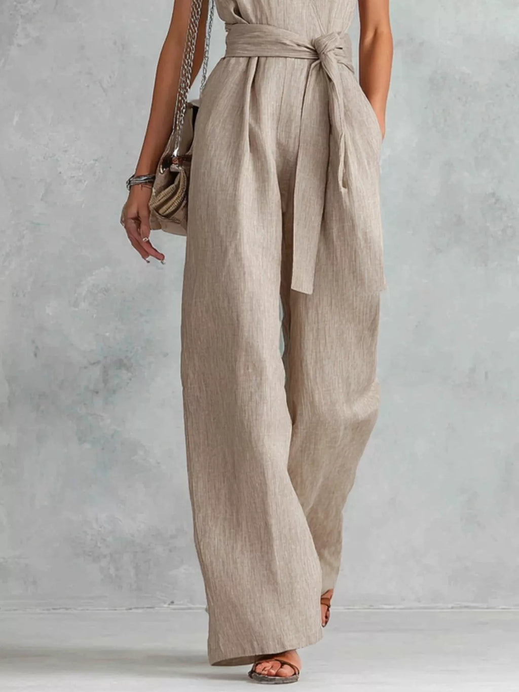 Sleeveless Wide Leg Jumpsuit