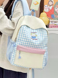 Cartoon Gingham Backpack Bag