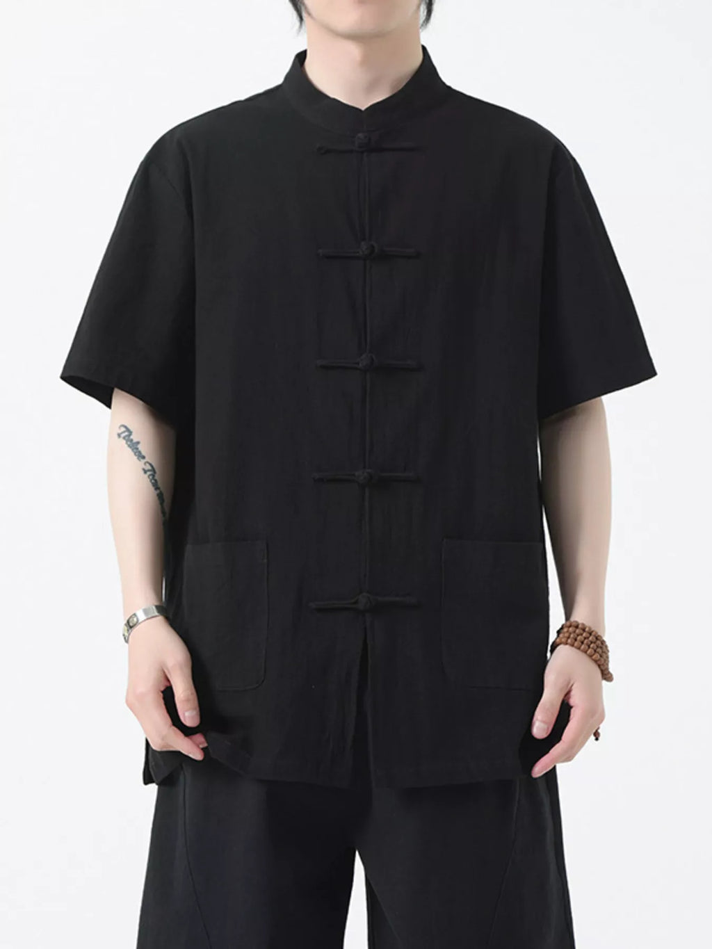 Men's Plus Size Chinese Style Short-Sleeve Shirt