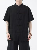 Men's Plus Size Chinese Style Short-Sleeve Shirt