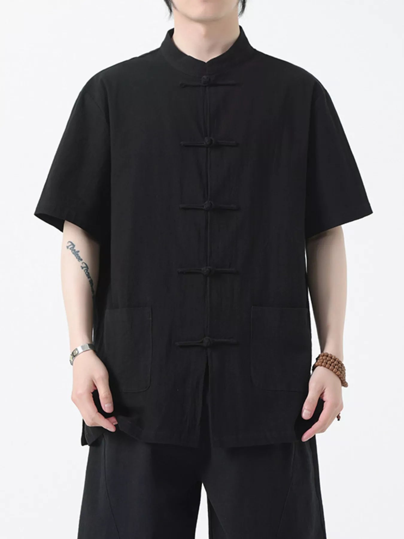 Men's Plus Size Chinese Style Short-Sleeve Shirt