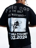 Men's Round Neck Graphic Statement T-Shirt