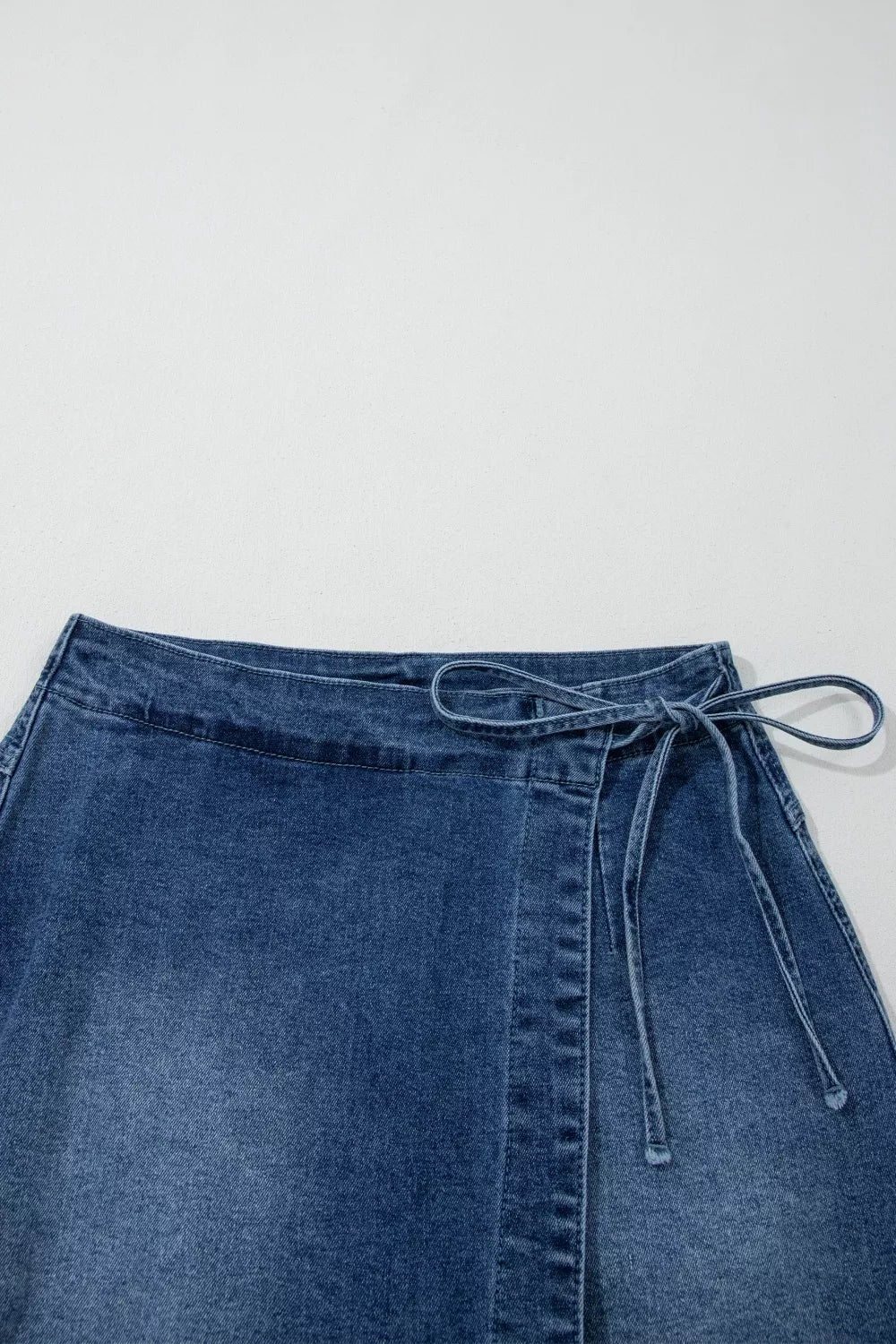 Wrapped Tied Waist Denim Skort