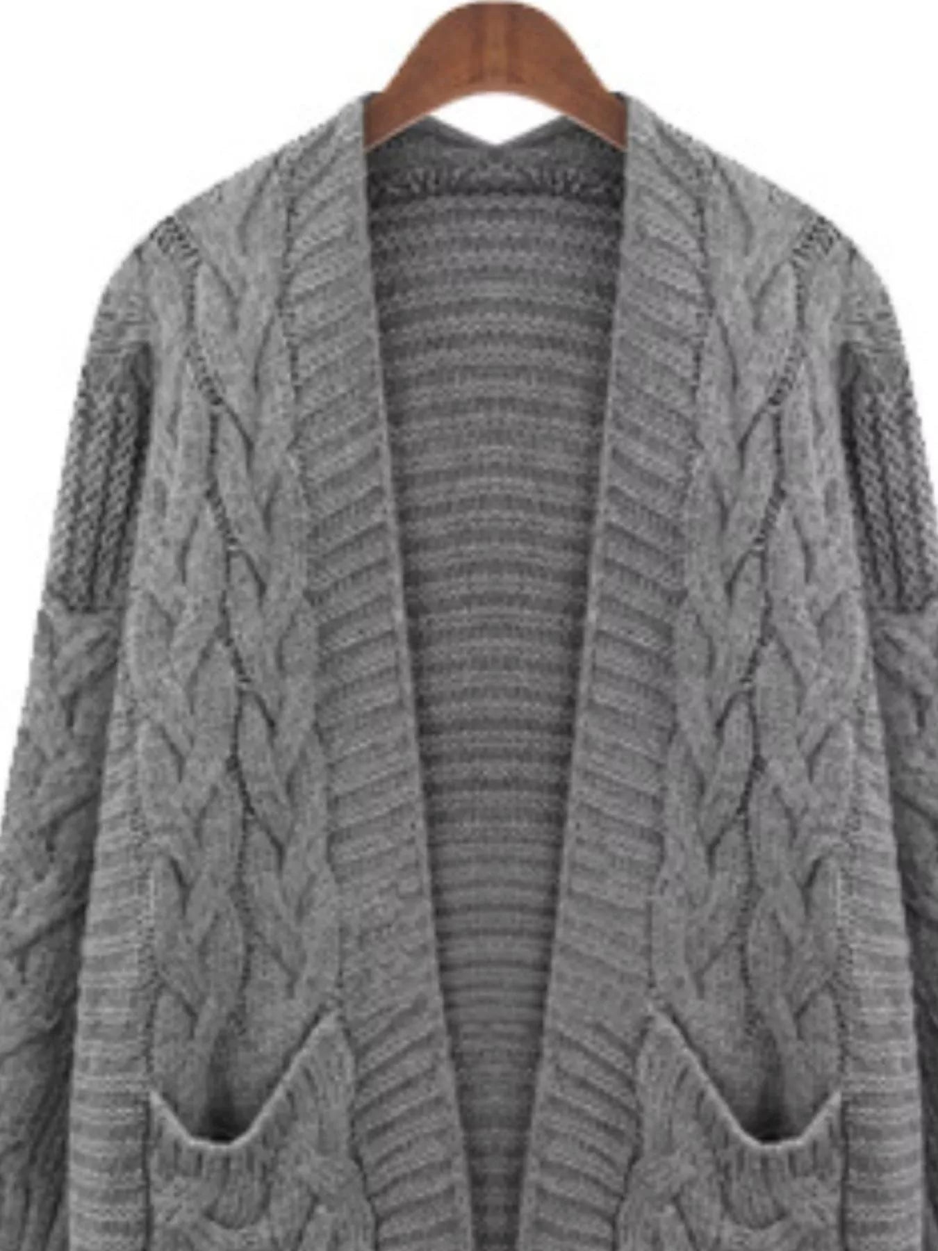 Full Size Chunky Knit Open Front Cardigan Plus Size