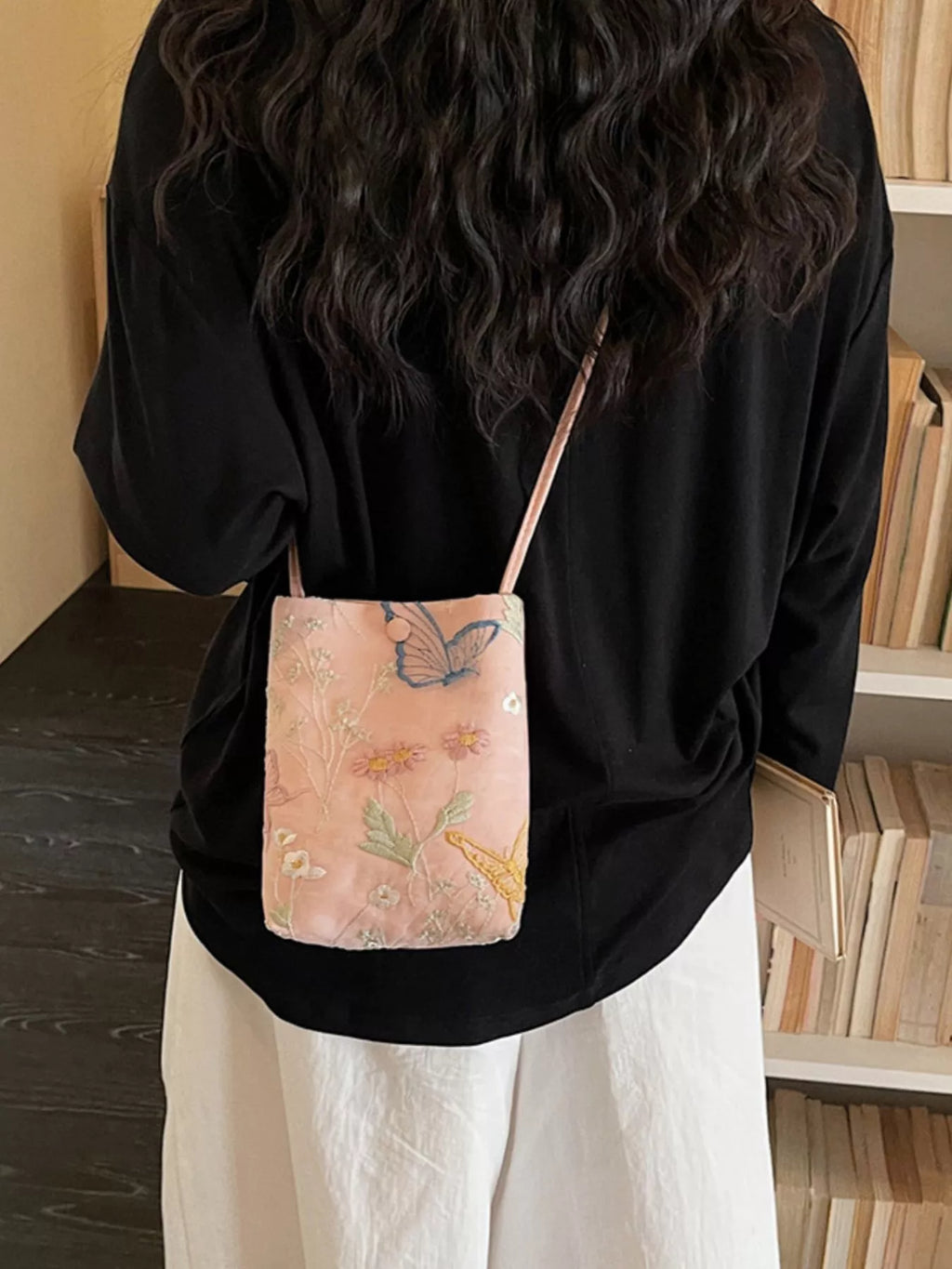 Embroidered Lightweight Crossbody Bag