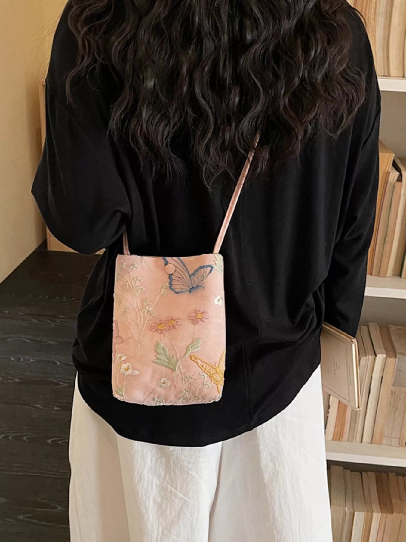 Embroidered Lightweight Crossbody Bag