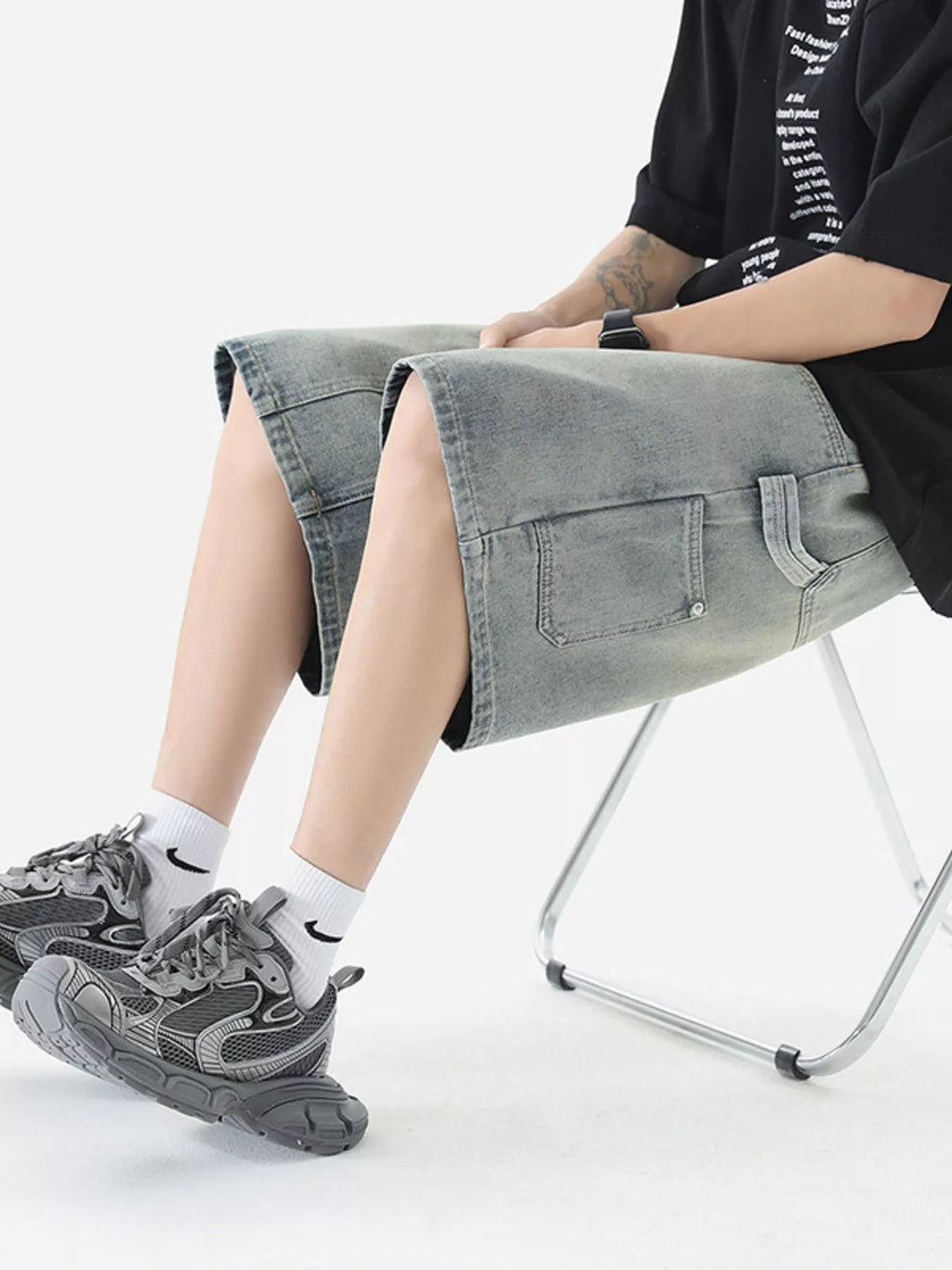 Men's Vintage Wash Denim Shorts