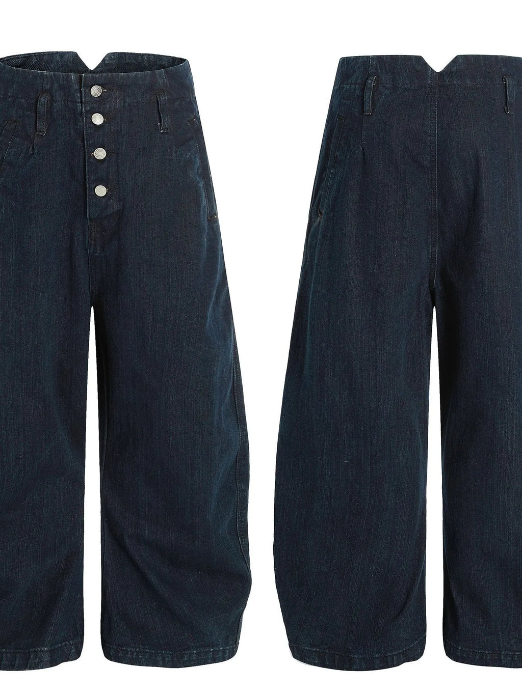 Men's Washed Button Fly Curved Jeans