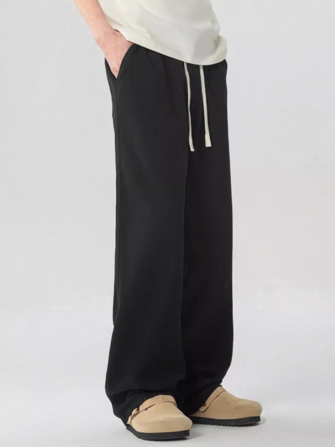 Men's Full Size Loose Fit Drawstring Linen Pants Plus Size