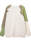 Men's Contrast Round Neck Long Sleeve Sweater