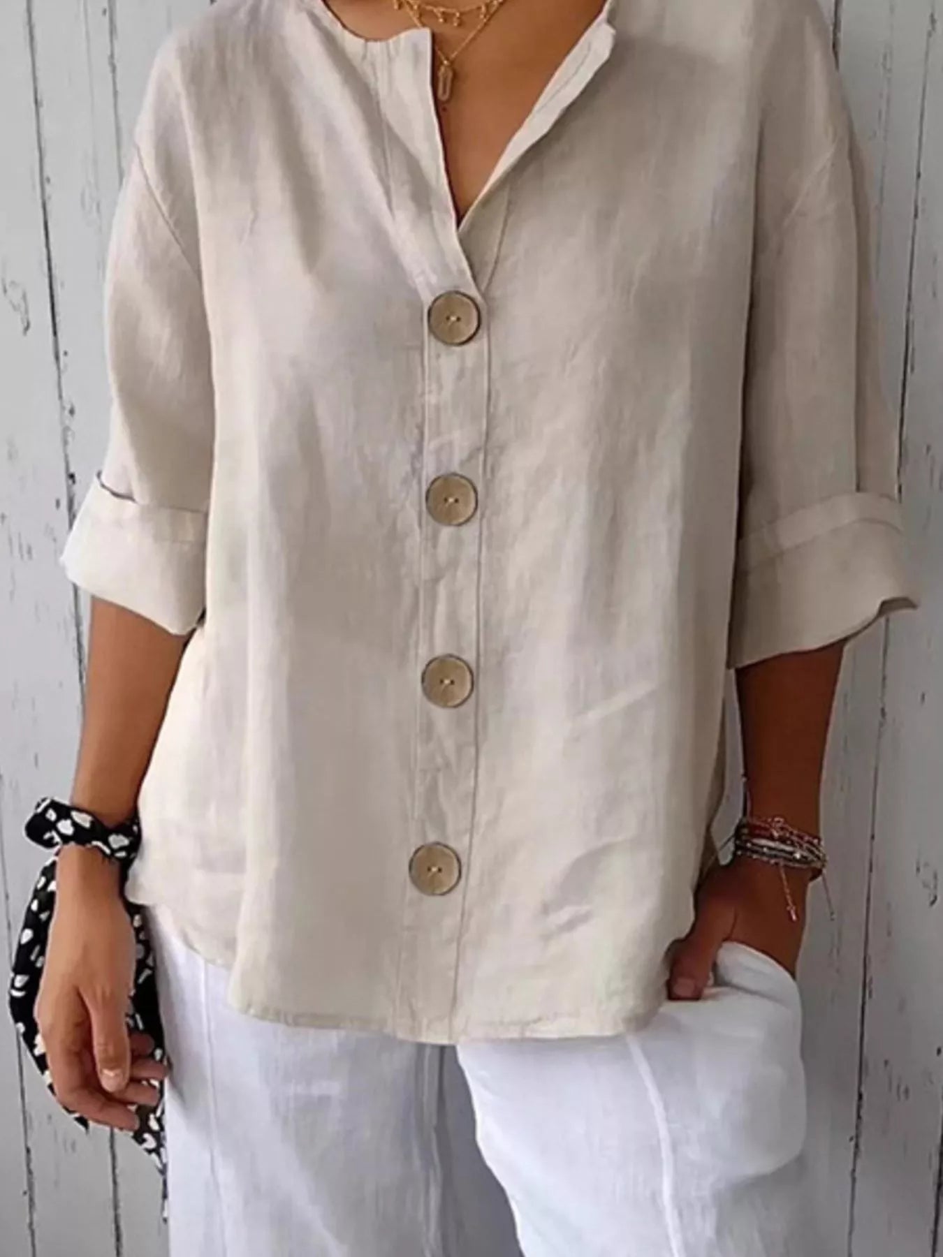 Casual Loose Button-Down Shirt