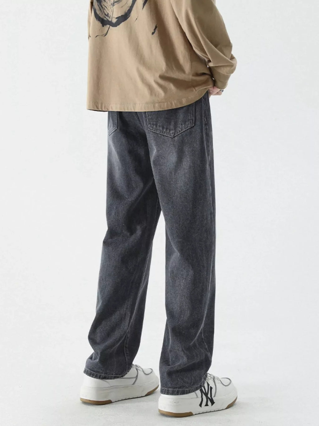 Men's Full Size Wide Leg Relaxed Fit Vintage Wash Jeans Plus Size