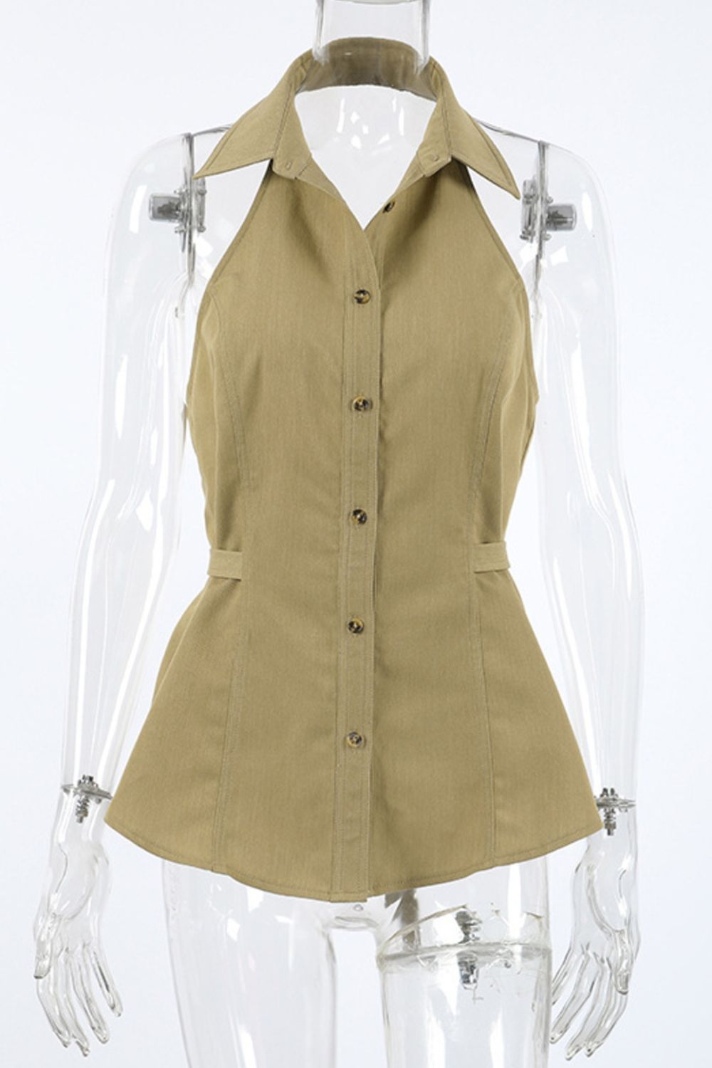 Button-Down Sleeveless Top