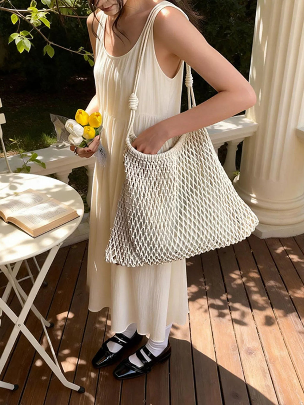 Woven Net Shoulder Bag