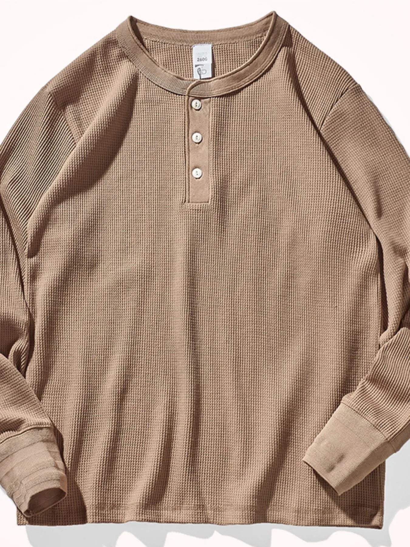 Men's Plus Size Button Detail Long Sleeve T-Shirt