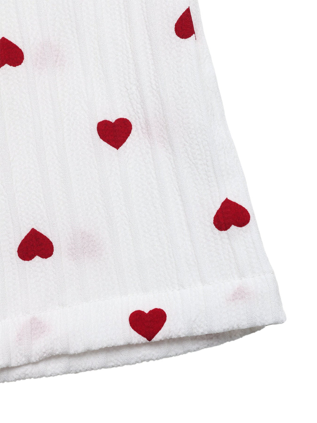 Heart Print Drawstring Waist Wide Leg Pants