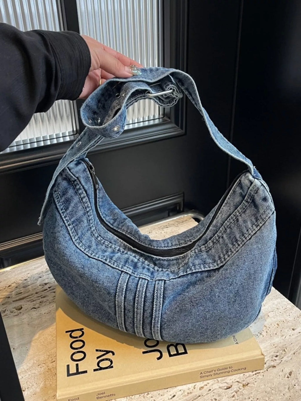Denim Adjustable Strap Crossbody Bag