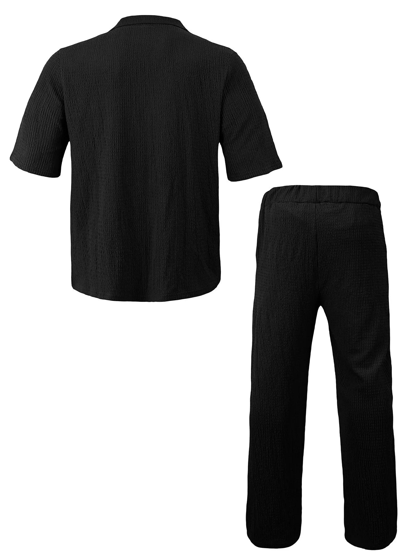 Men's Full Size Short Sleeve Top and Pants Set Plus Size