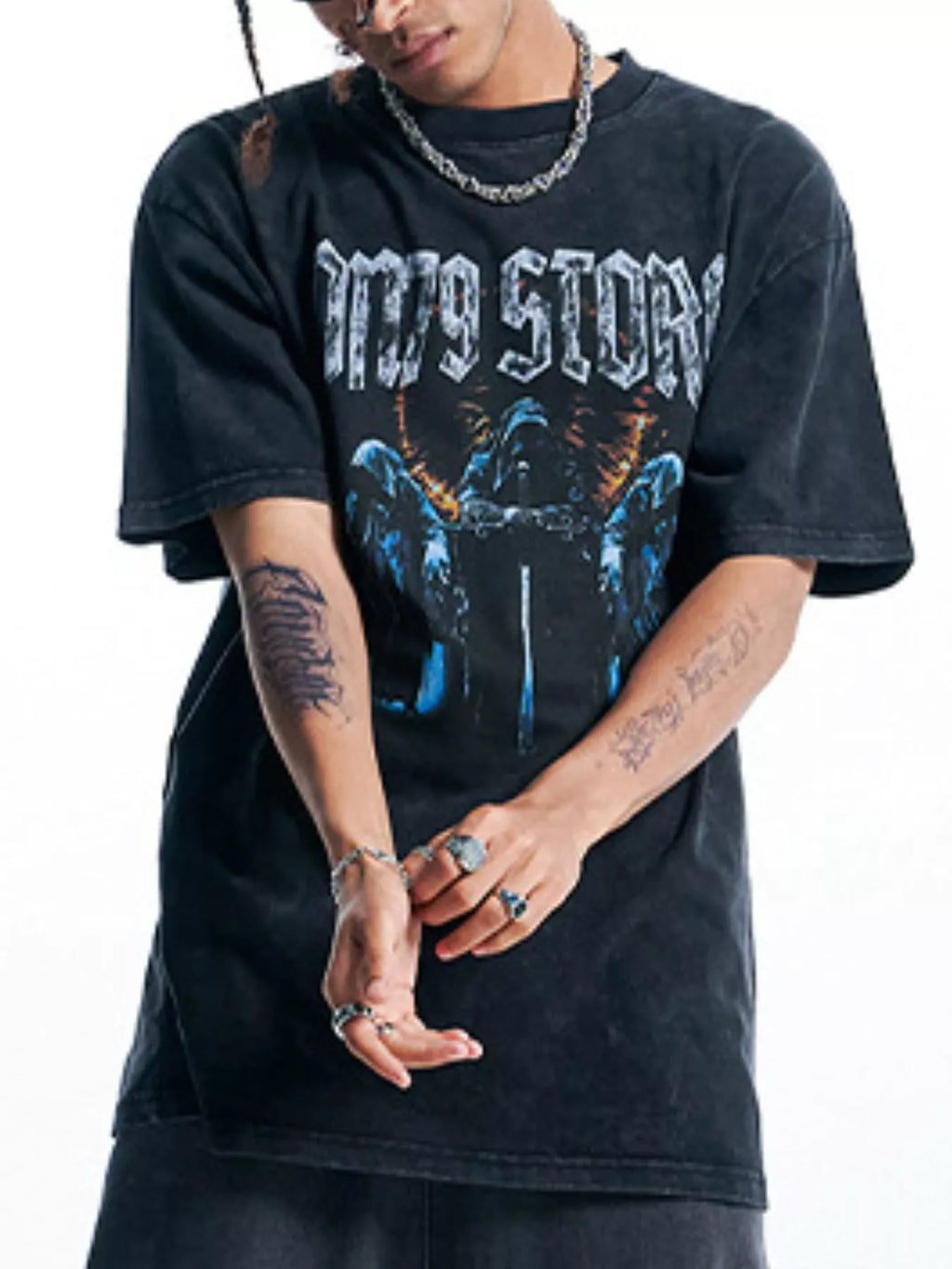 Men's Graphic Round Neck Short Sleeve T-Shirt