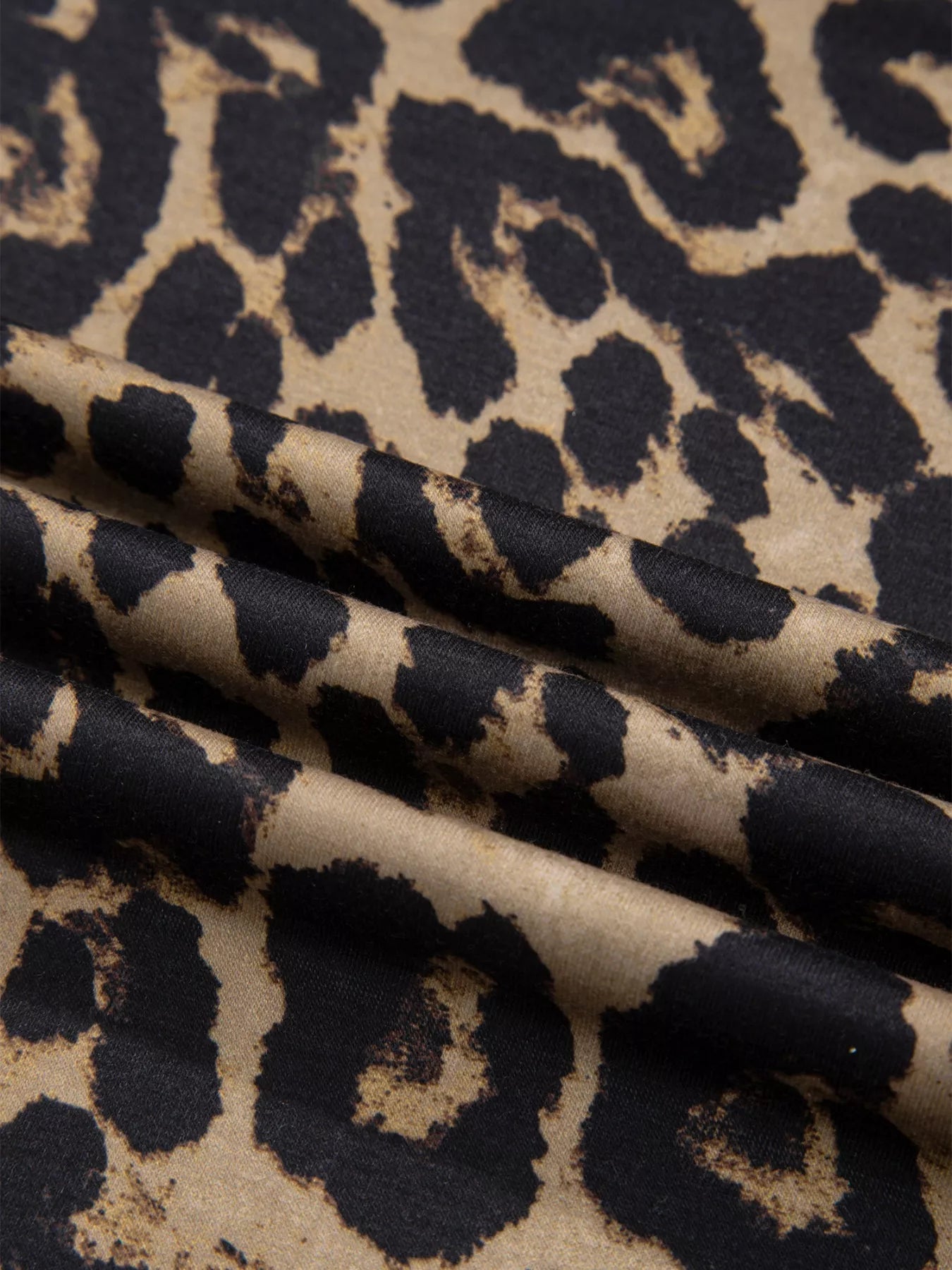 Leopard Print Square Neck Long Sleeve Top