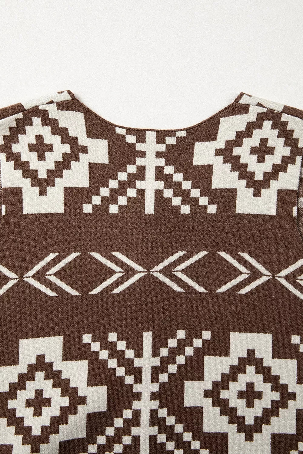 Western Geometric Pattern Sleeveless Knit Sweater Vest