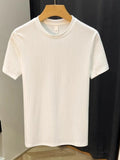 Men's Plus Size Slim Fit Ribbed Knit T-Shirt