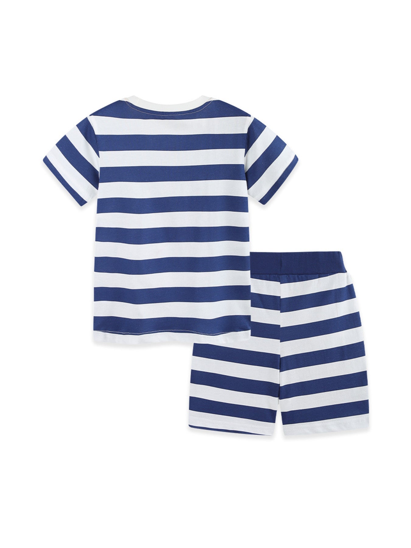 Children's Striped Excavator Print Tee and Shorts Set