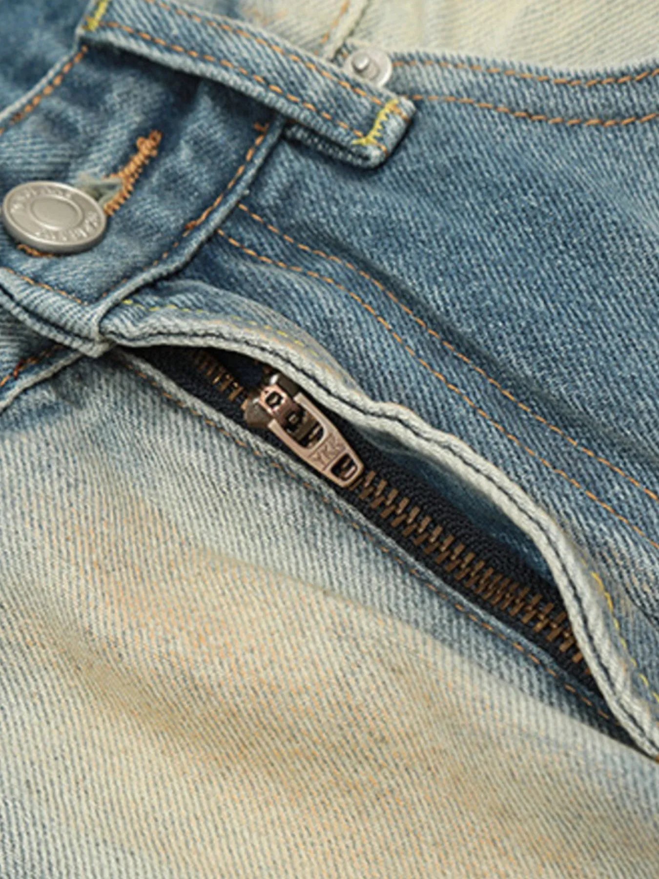 Men's Washed Straight Leg Jeans