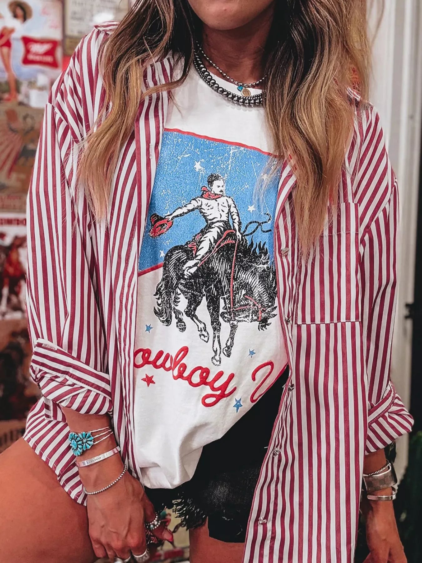 Striped Button-Up Long Sleeve Shirt