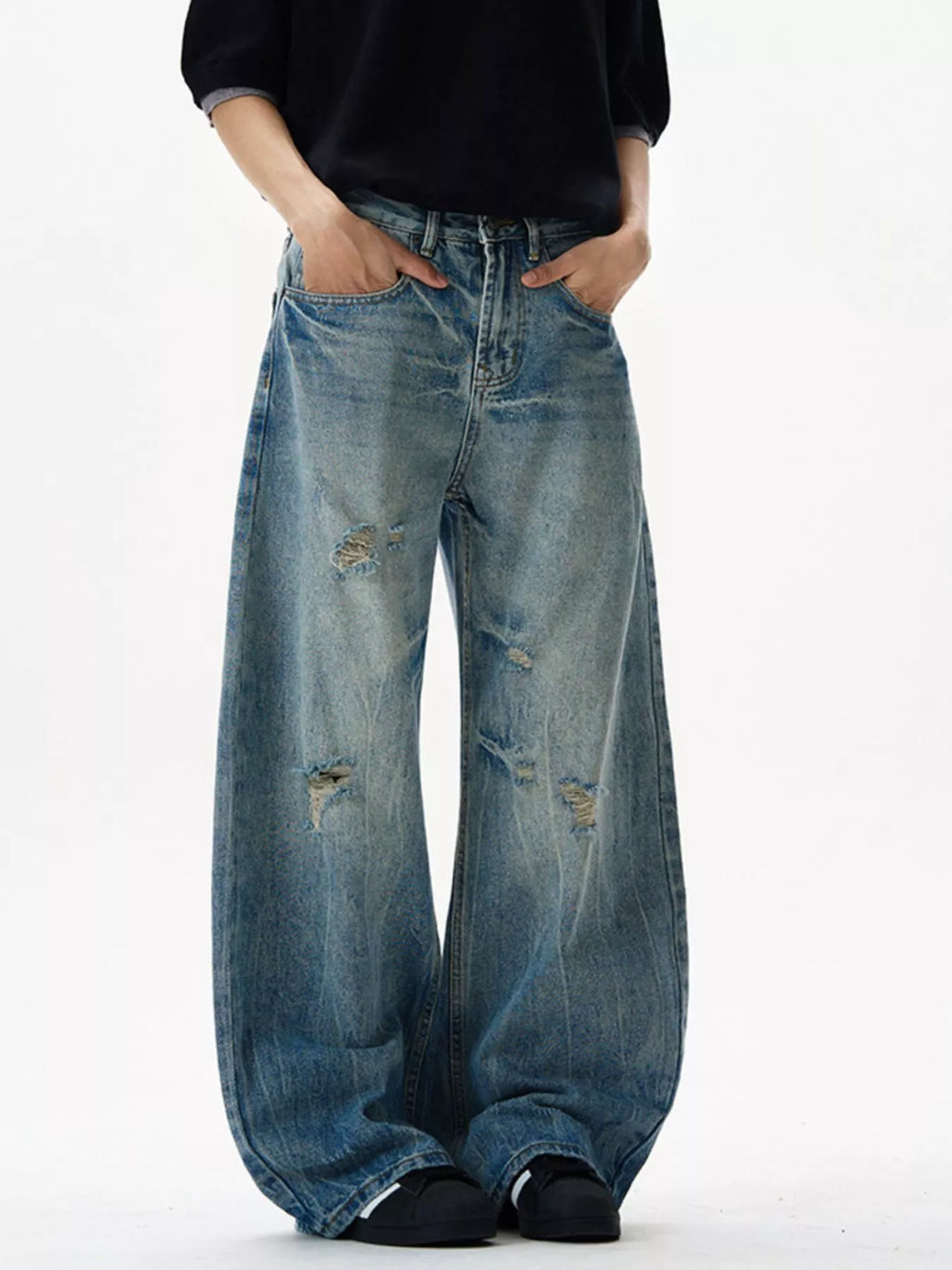 Men's Distressed Loose Fit Jeans