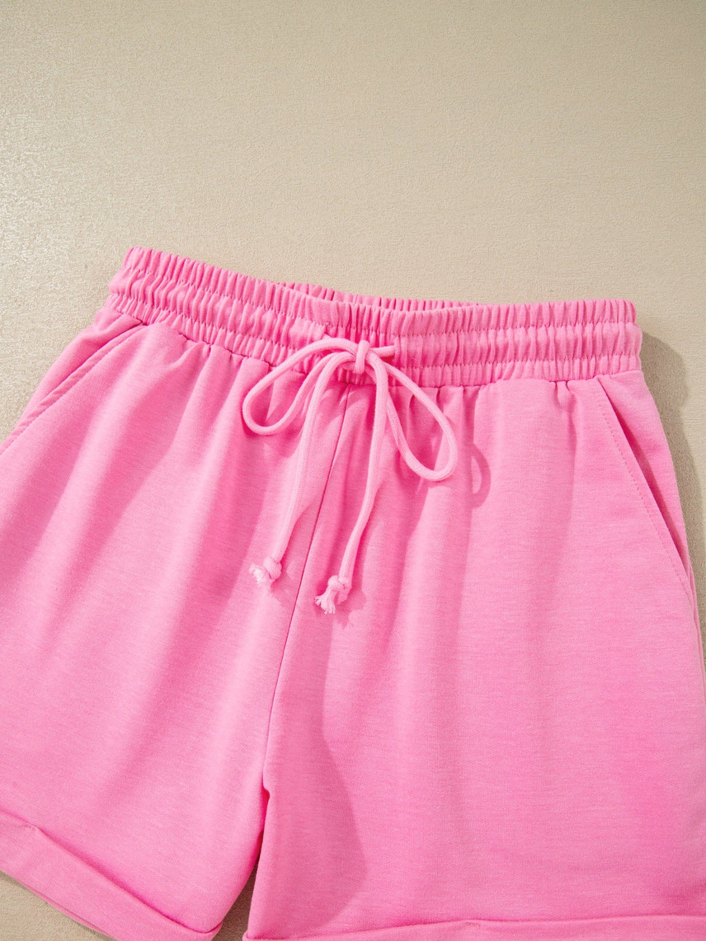 Short Sleeve Top and Drawstring Shorts Set
