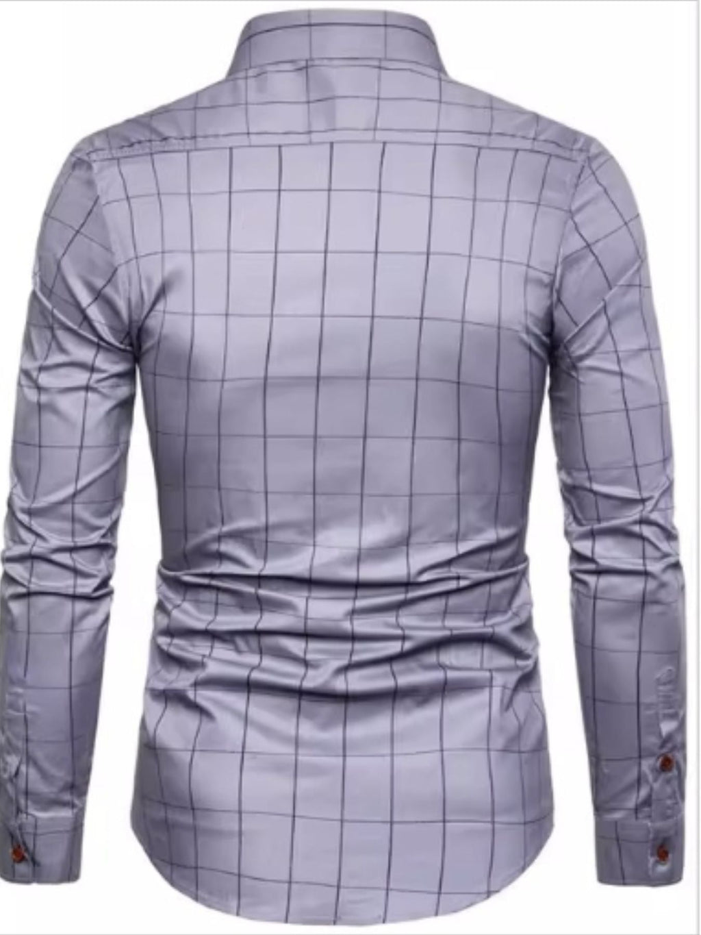 Men's Pus Size Plaid Button Up Long Sleeve Shirt