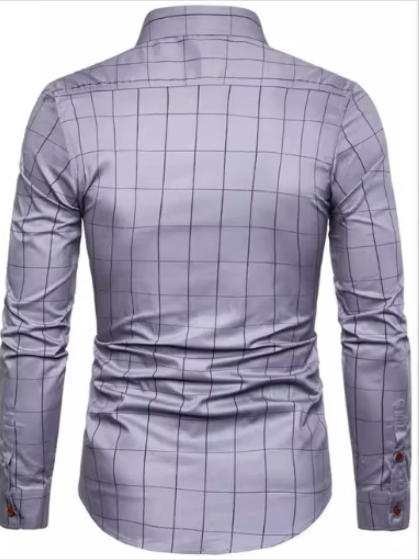 Men's Pus Size Plaid Button Up Long Sleeve Shirt