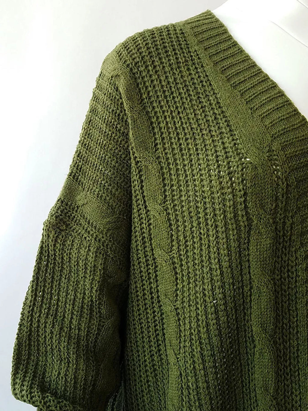 Full Size Chunky Knit Open Front Cardigan Plus Size
