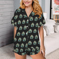 Baha Ranch Turquoise Naja Black Western Satin Pajama set