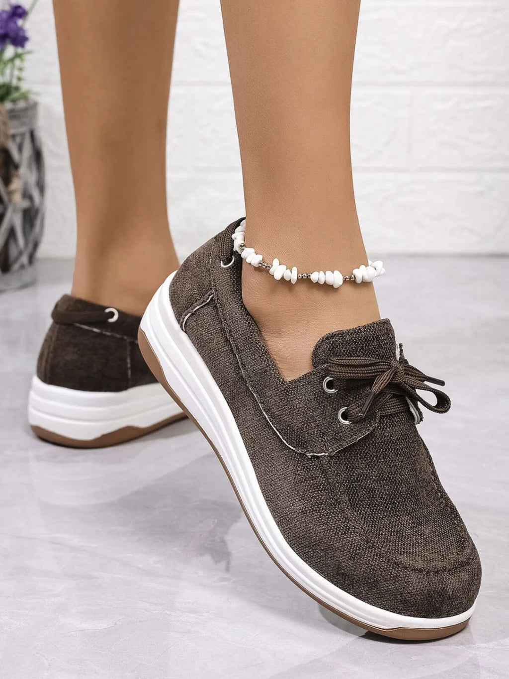 Lace Up Wedge Sneakers