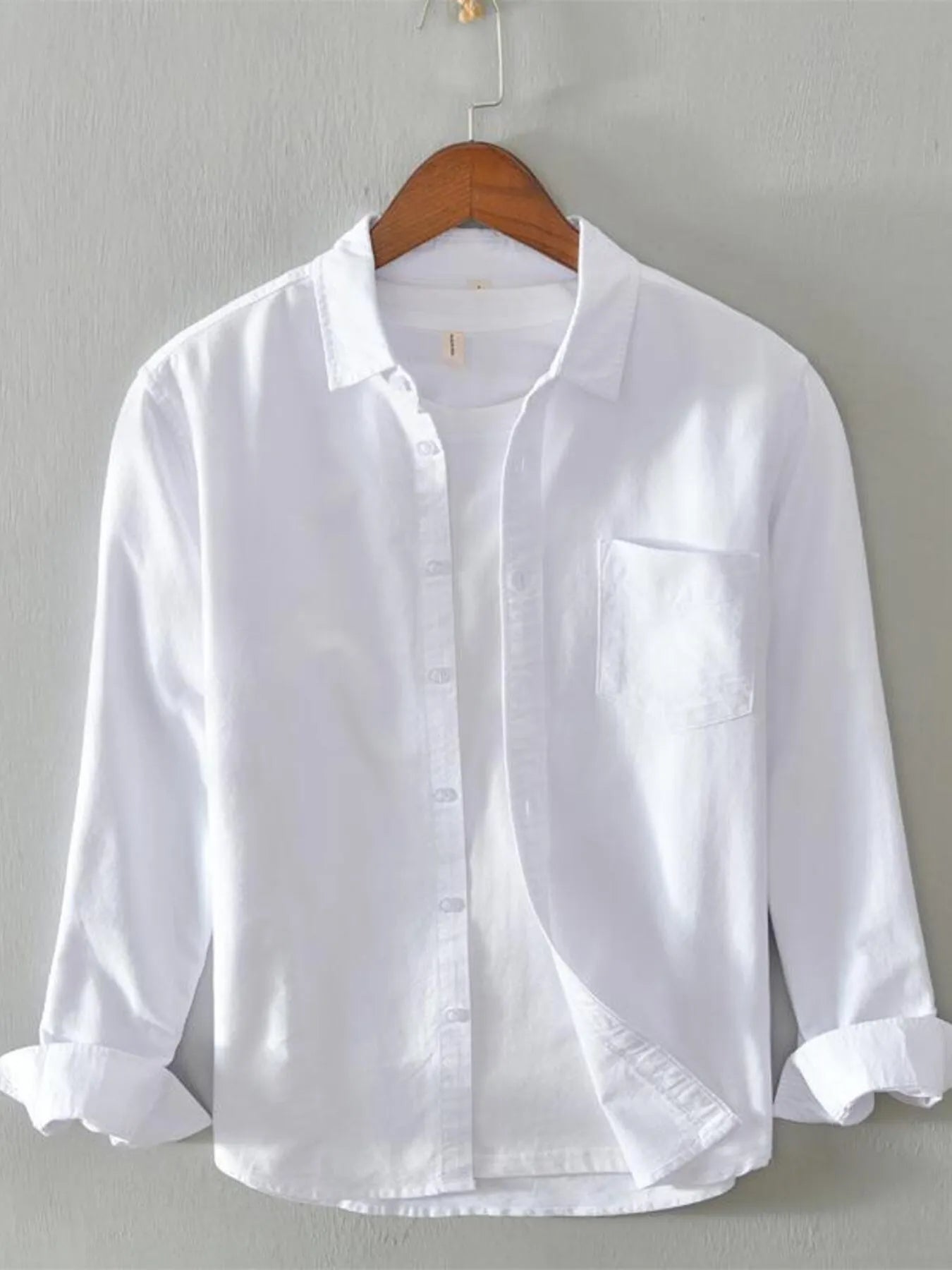 Men's Plus Size Button Up Long Sleeve Shirt