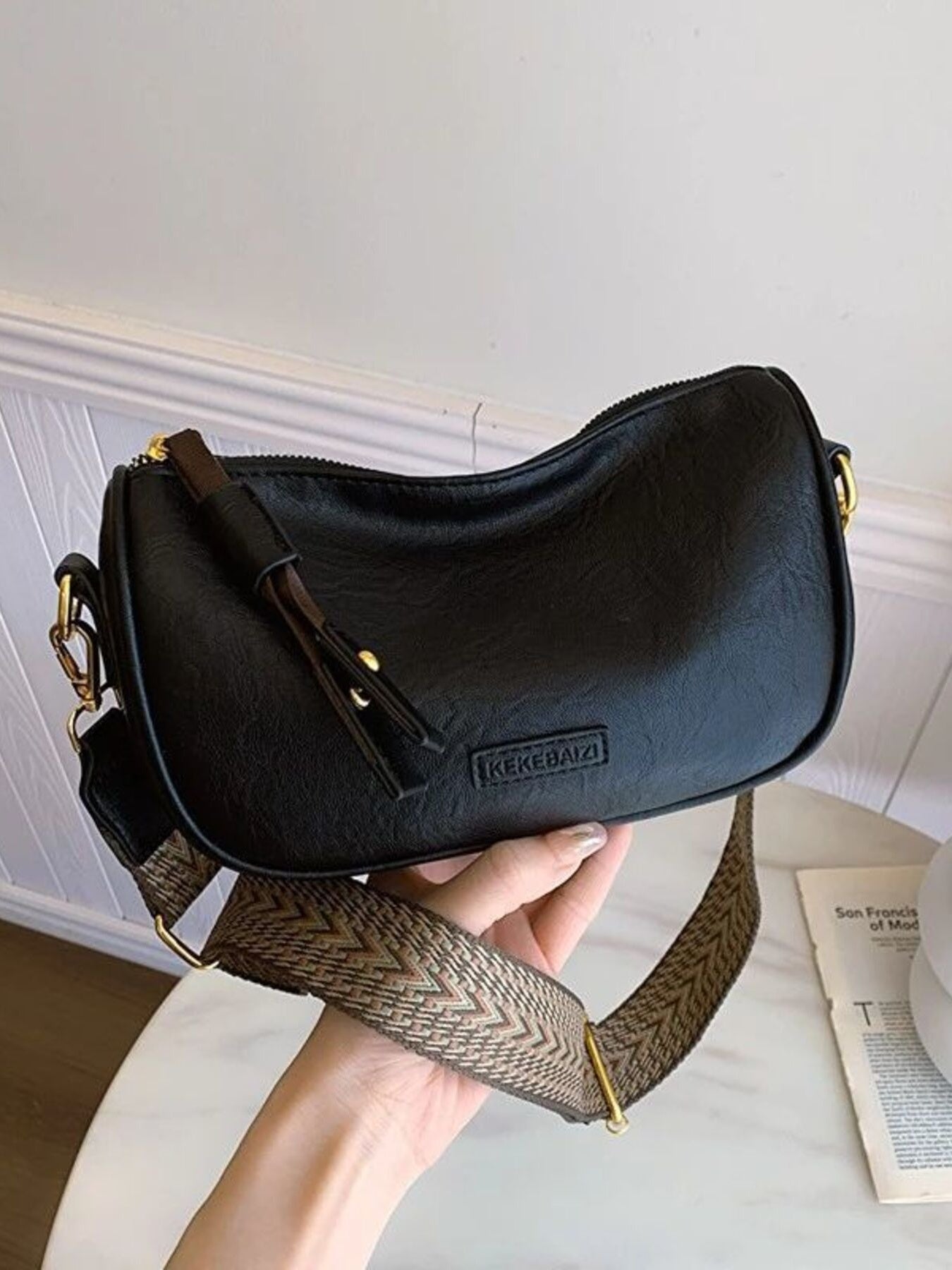 Wide Strap Crossbody Bag